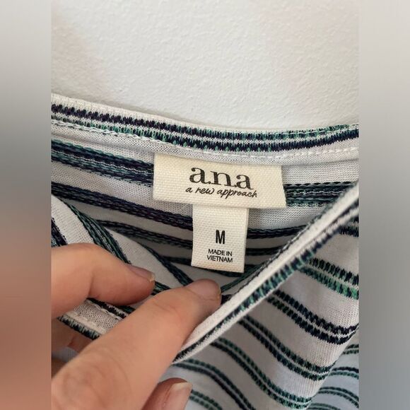 a.n.a Womens Multicolor Striped Flowy Tank Top, 
White/Green/Black Size M  NEW - Picture 5 of 7